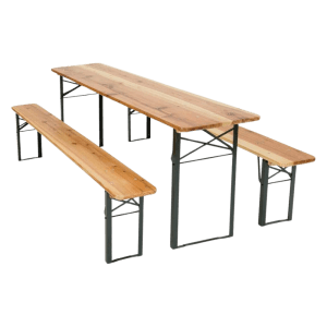 2 beer benches either side of the Beer table