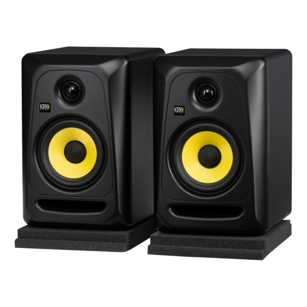 2 Krk Rokit 5 studio monitor speakers side by side